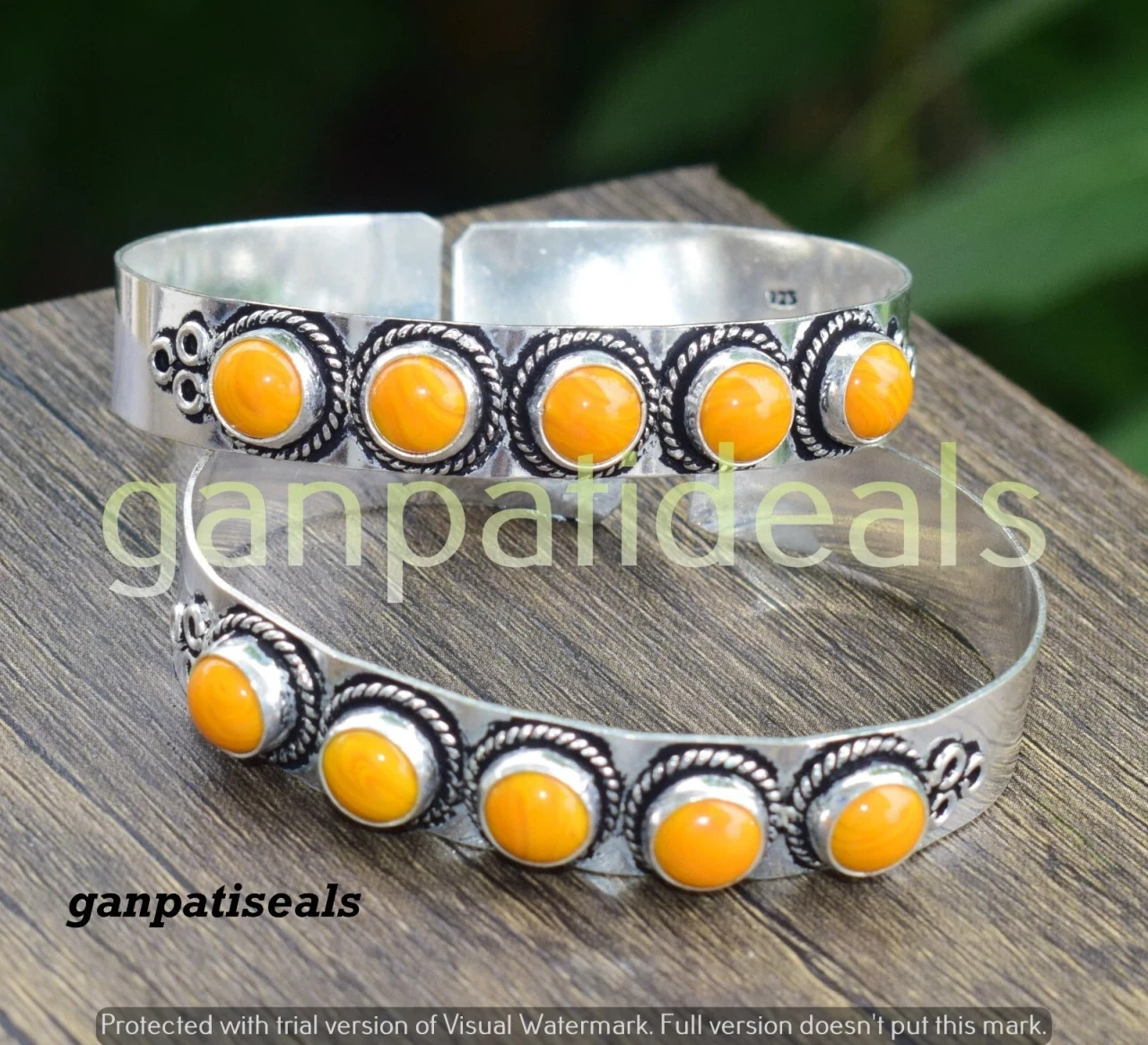 Yellow Onyx Gemstone Bangle 1pcs Wholesale Lots 925 Silver Plated Jewelry