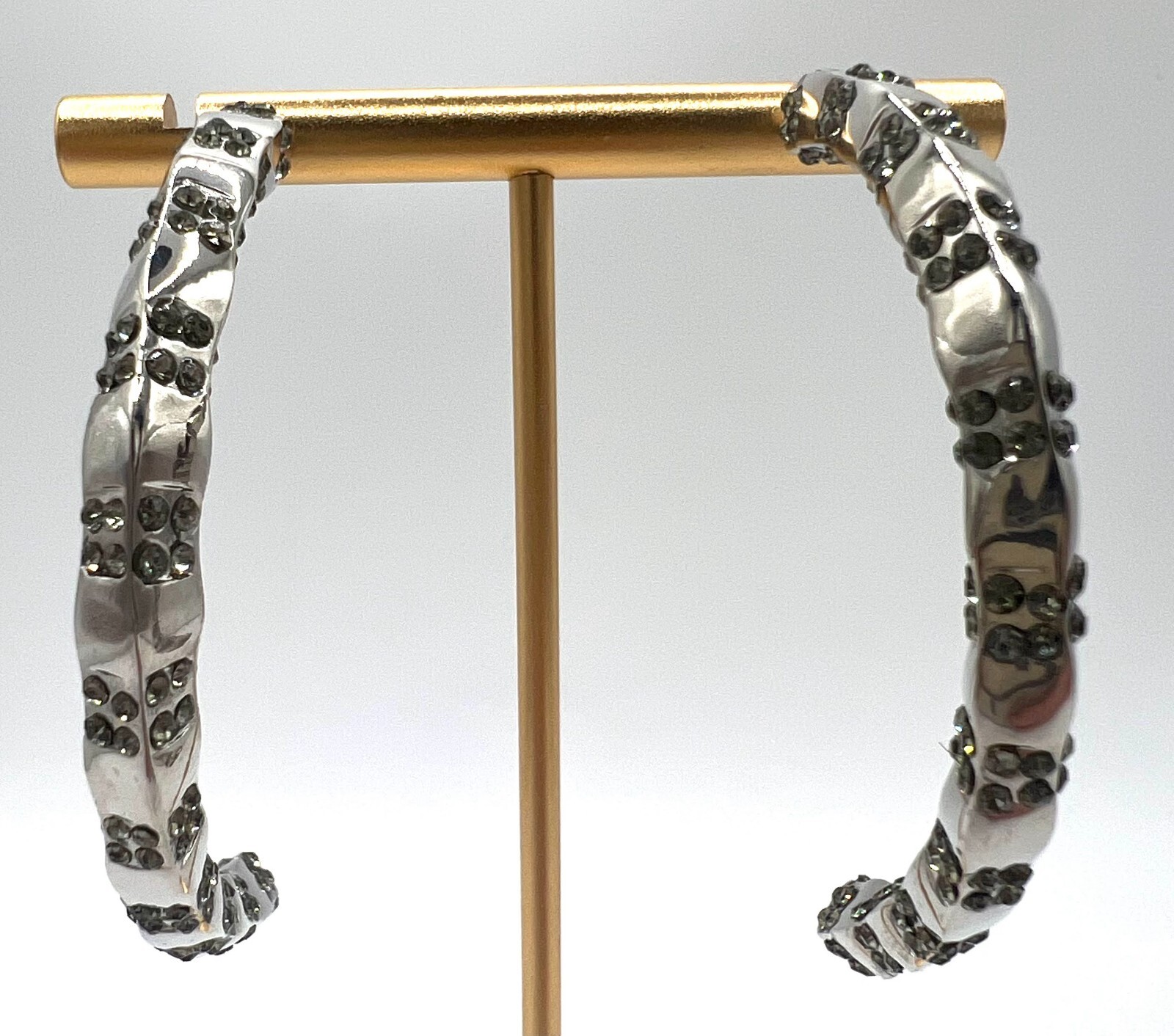 Belle Noel Kim Kardashian Palladium Plated Pharaoh Twist Half Hoop Earrings