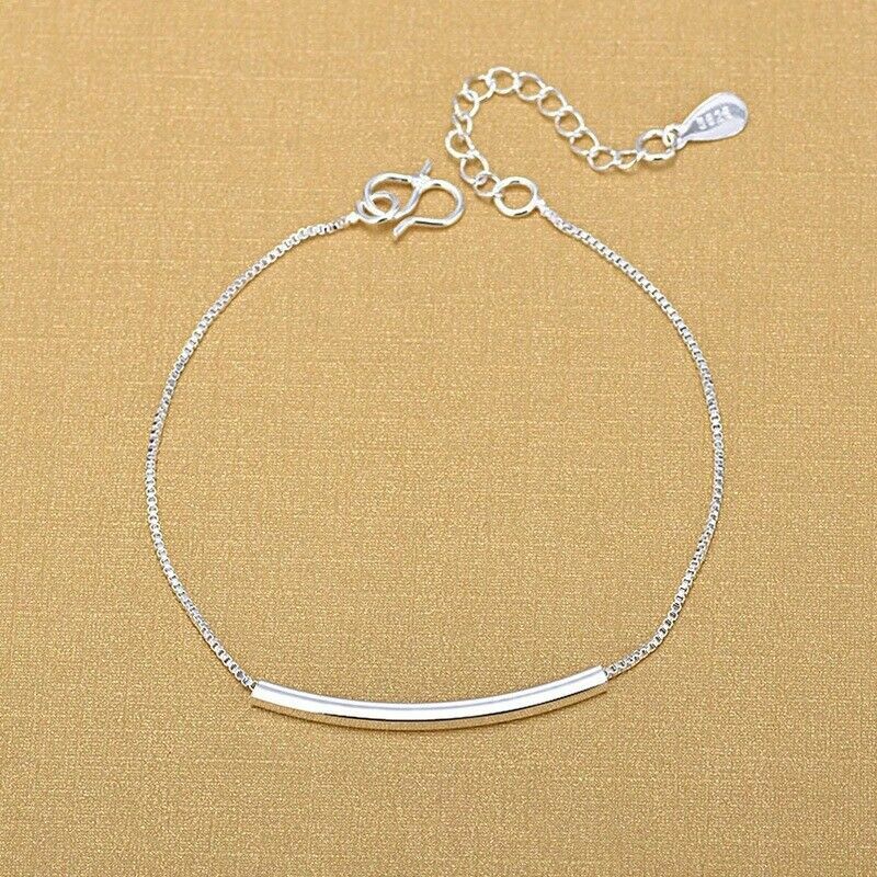 Women’s 925 Sterling Silver Horizon Bar Anklet Foot Chain Ankle Bracelet #AB65