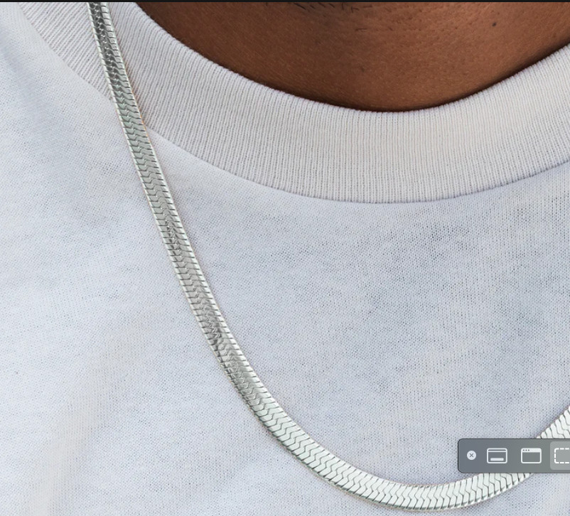 Herringbone Chain in White gold – Multiple sizes available
