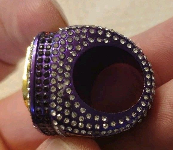 CHEER Championship Ring Purple Size 7 Initial “R” Purple Rhinestone Cheerleader