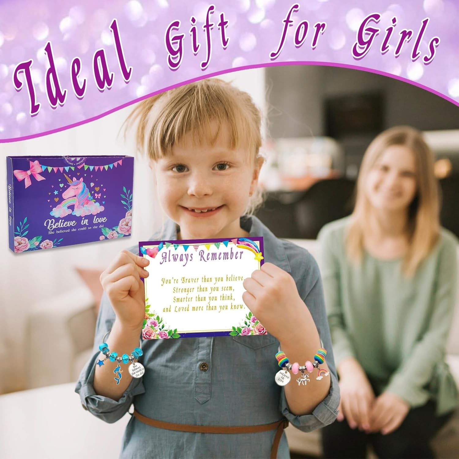 Kit de pulseras con dijes para hacer pulseras cuentas para niñas,adultos US