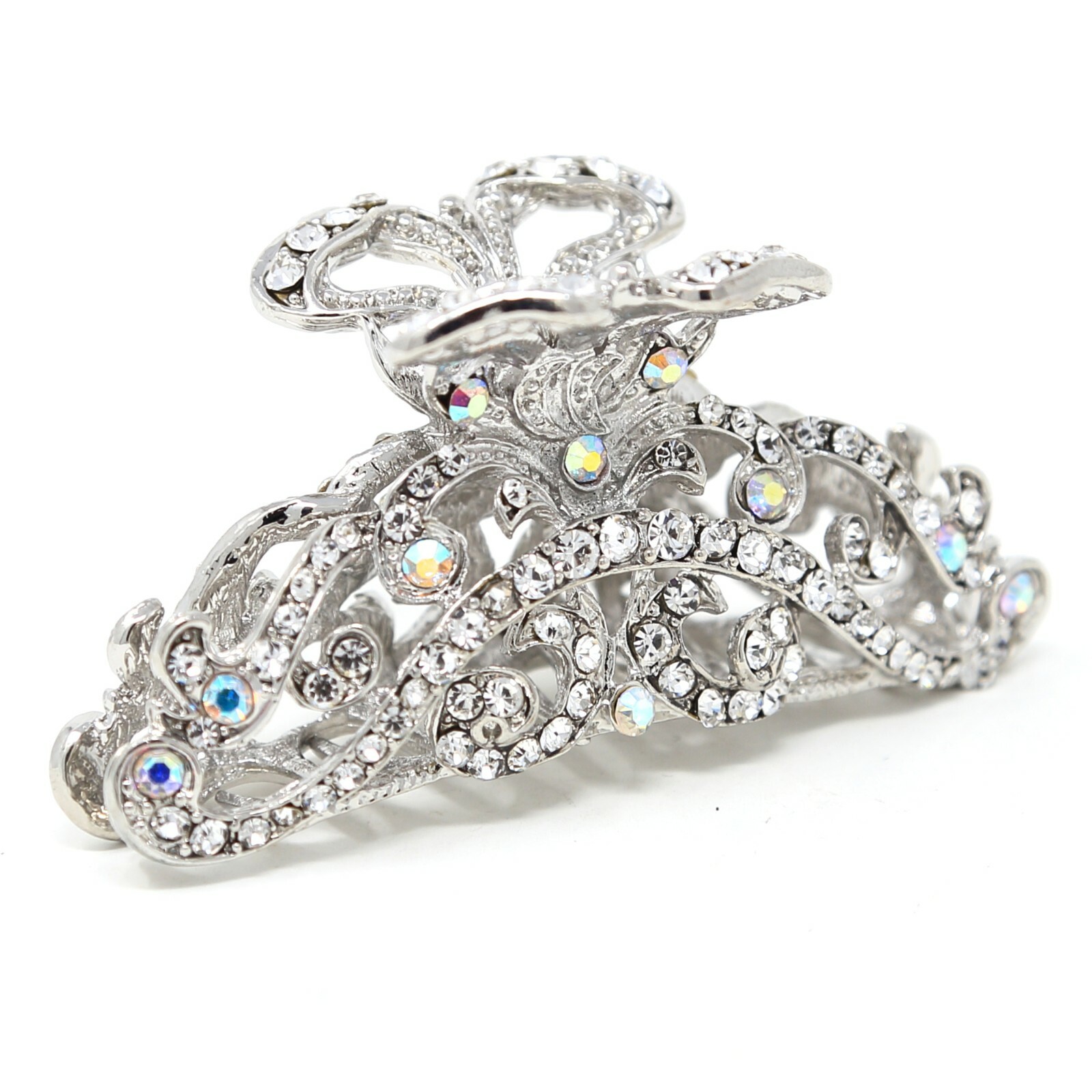 New vintage Silver elegant bling rhinestone metal hair accessories hair claw pin