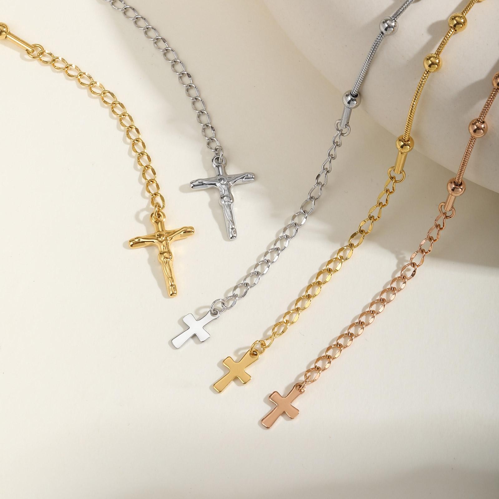 Women’s Rosary Bracelet – Virgin Mary Cross Religious Stainless Steel Jewelry