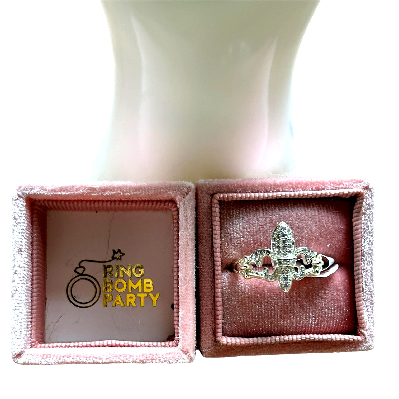 RING BOMB PARTY Fleur De Lis Ring CZ Size 10 NEW IN BOX