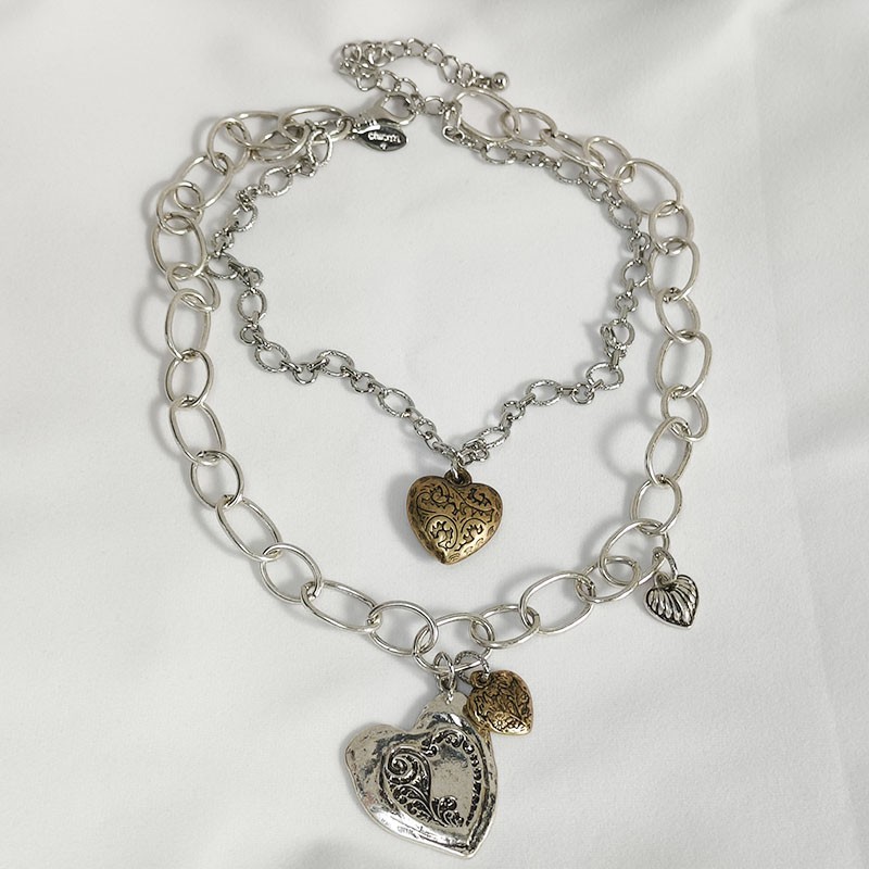 21″ New Chicos Heart Layered Pendant Necklace Gift Retro Women Vacation Jewelry