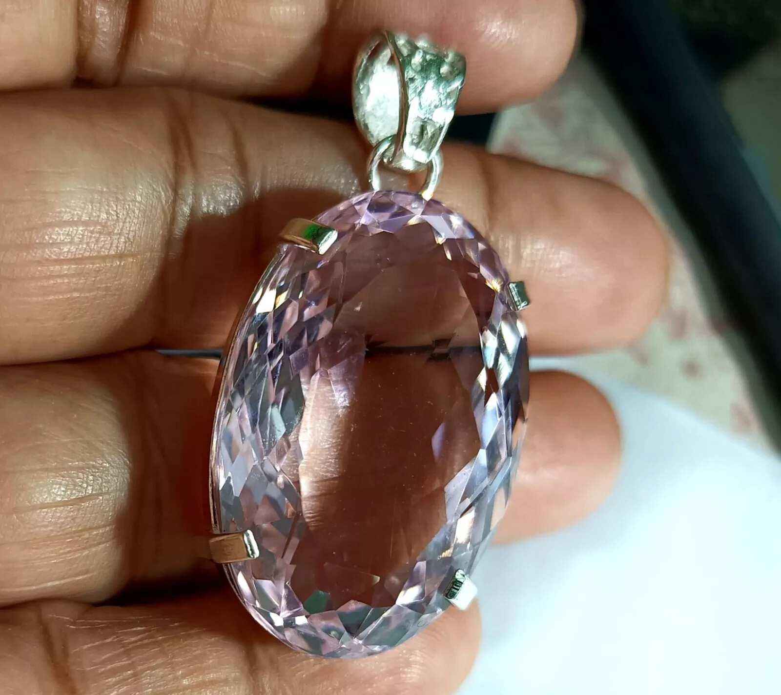 Natural 82.95 Ct Brazilian Pink Oval Topaz Pendant Loose Certified Gemstone