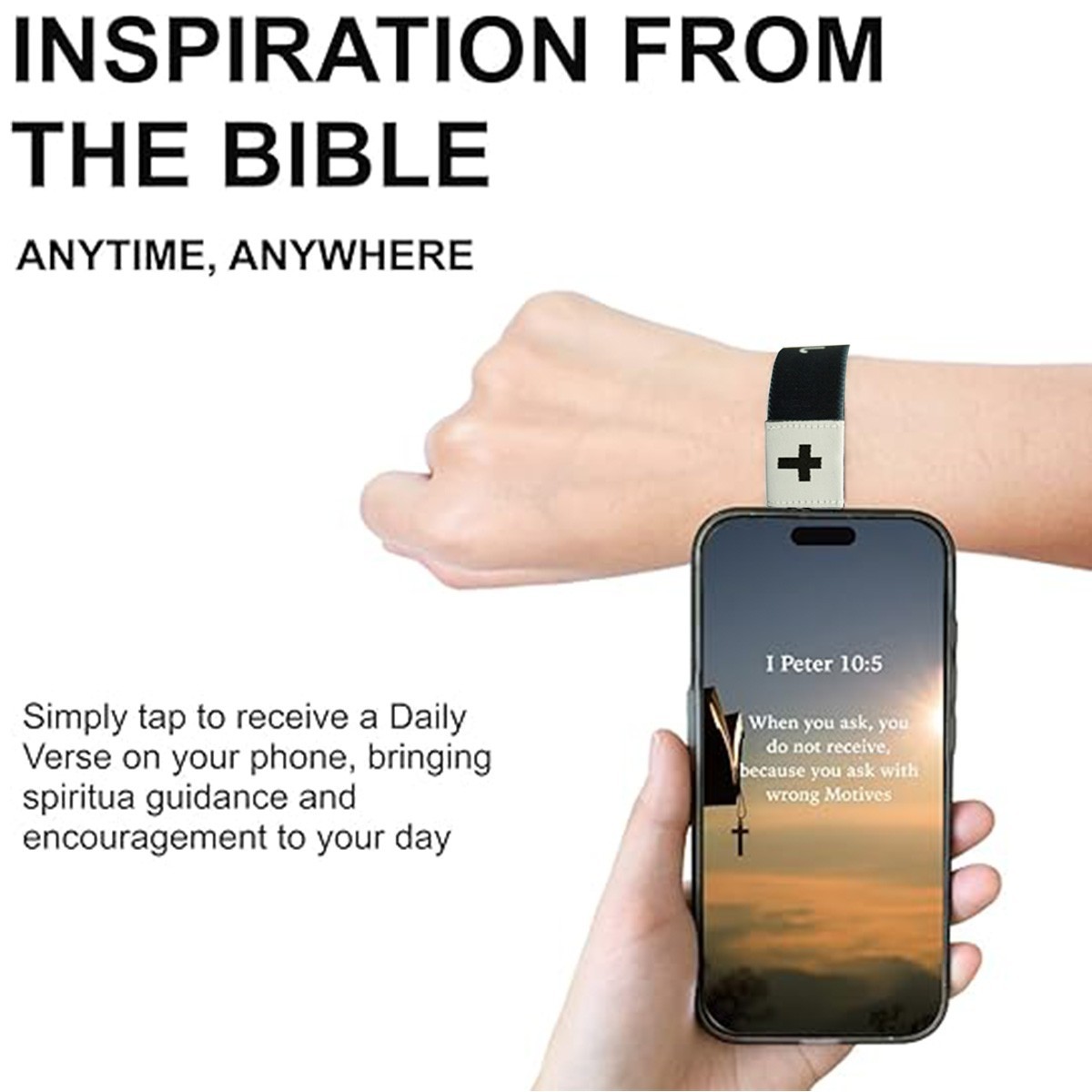 Wearable Bible Bracelet Daily Bracelet With NFC ，Daily Bible Verse Bracelet-1Pc