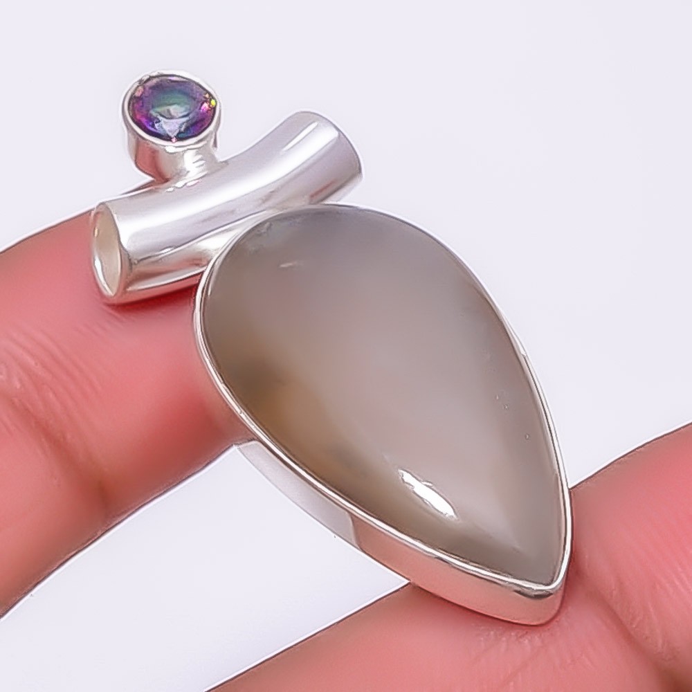 Moonstone – Sri Lanka 925 Sterling Silver Pendant 1.56″ P972811, Christmas Gift