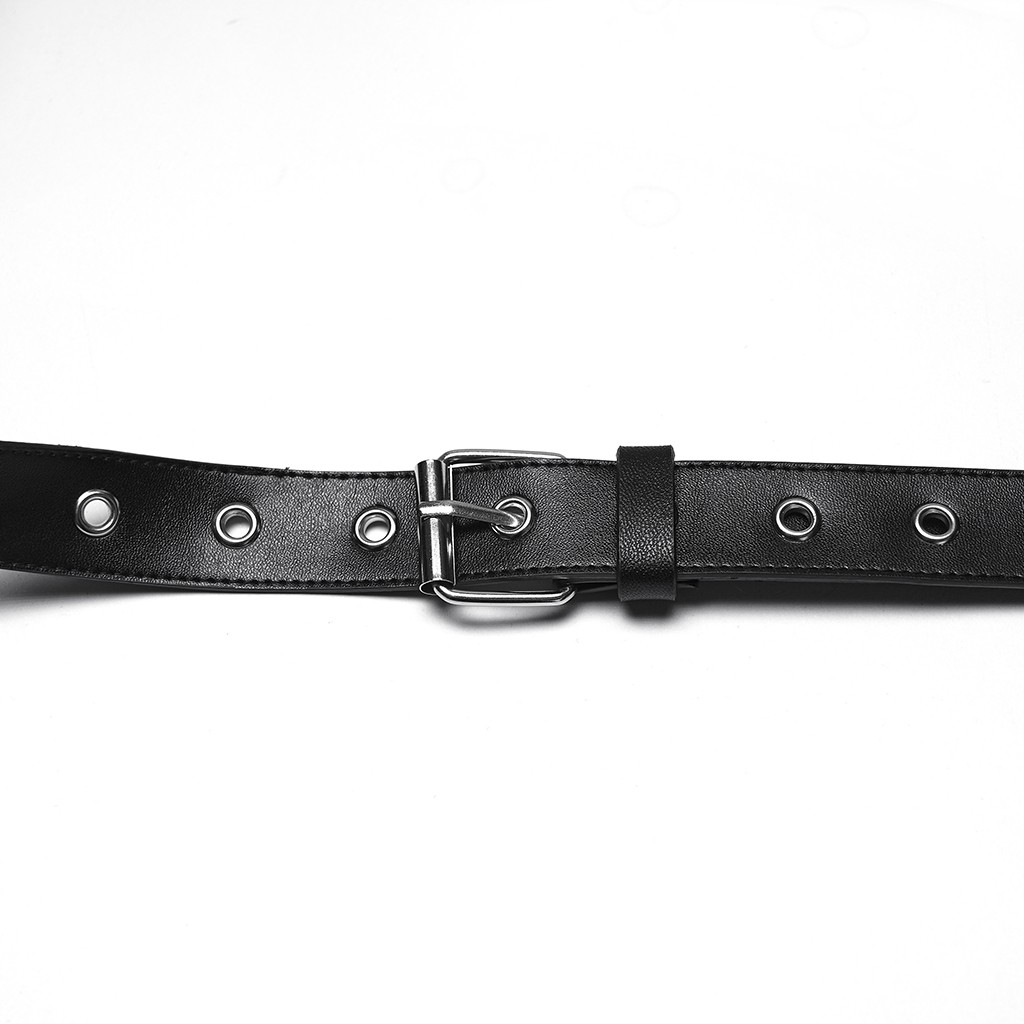 PUNK RAVE PUNK RAVE Gothic Punk Leg Harness Garter Belt Black Faux Leather