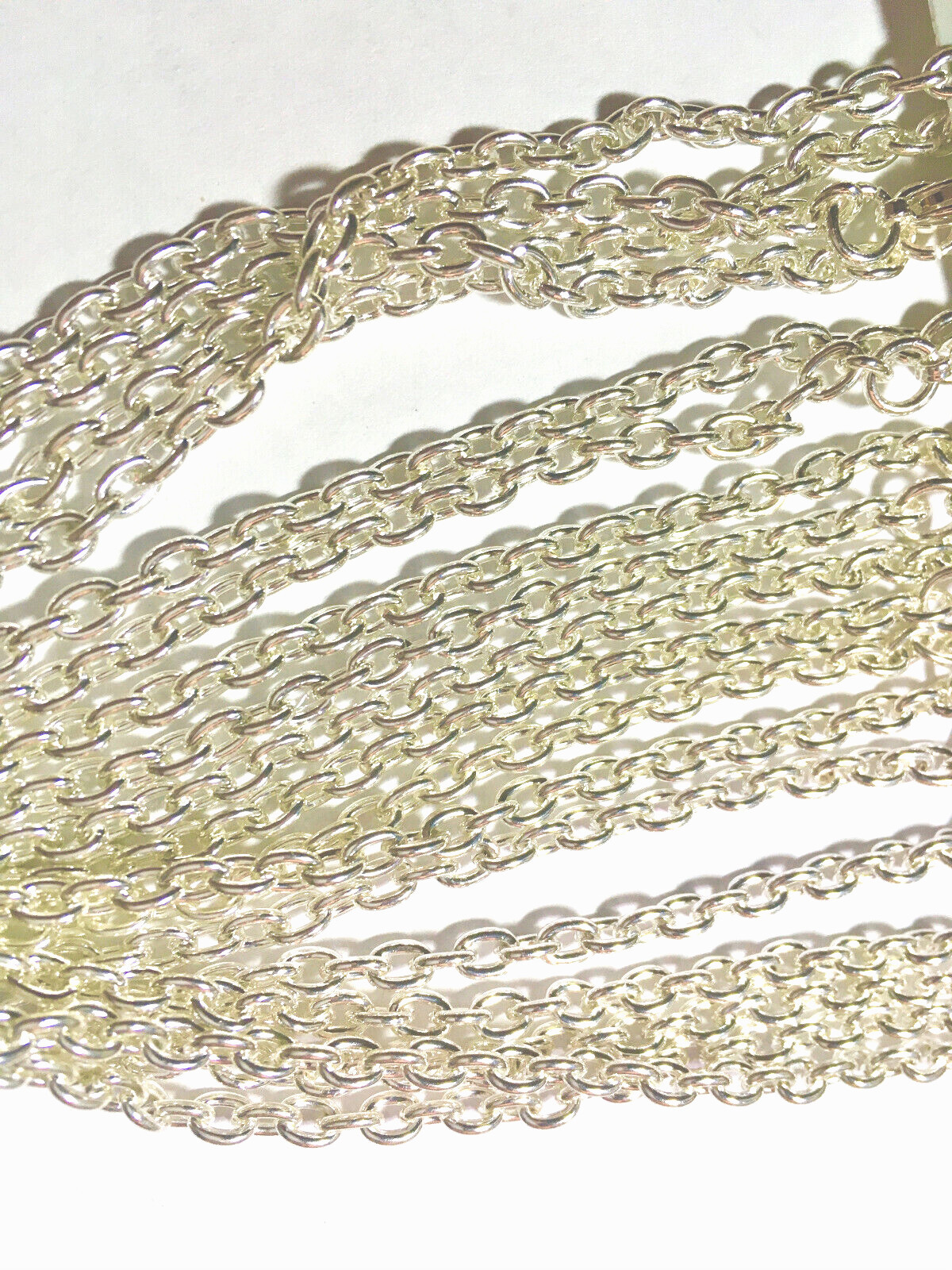 CABLE CHAIN Necklace SILVER Plated 5mm sizes u pick 18 24 30 inches