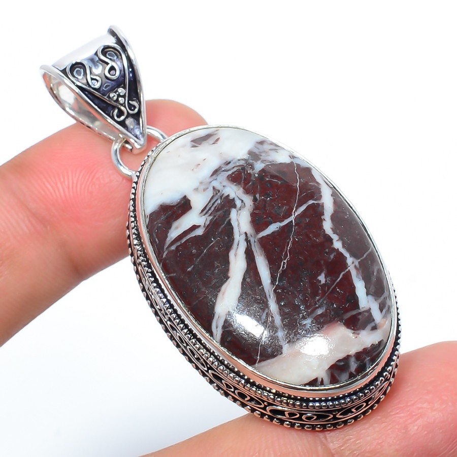 Fine Art – Cappuccino Jasper Silver Handmade Bali Pendant 2.26″ P1641-400