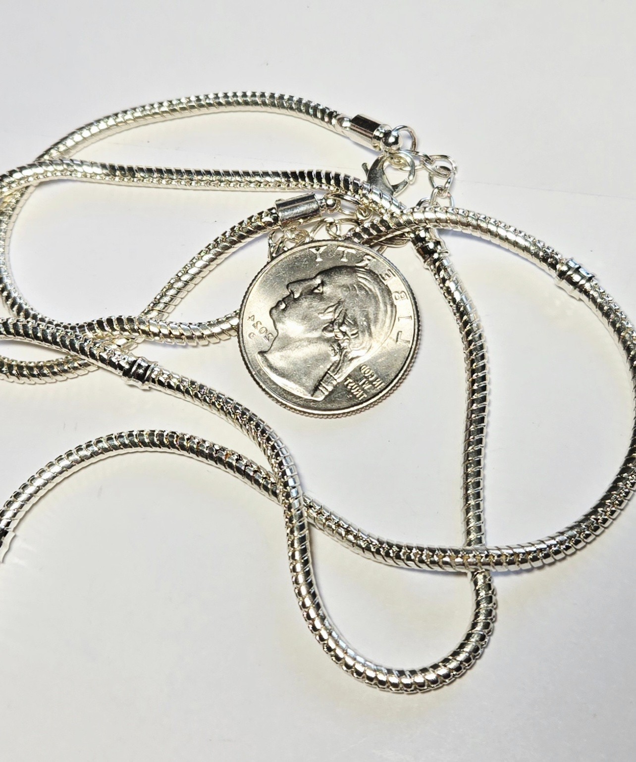 Necklace Chain Bulk Silver Plated European Style Necklace Chain 27 inch 10 pcs