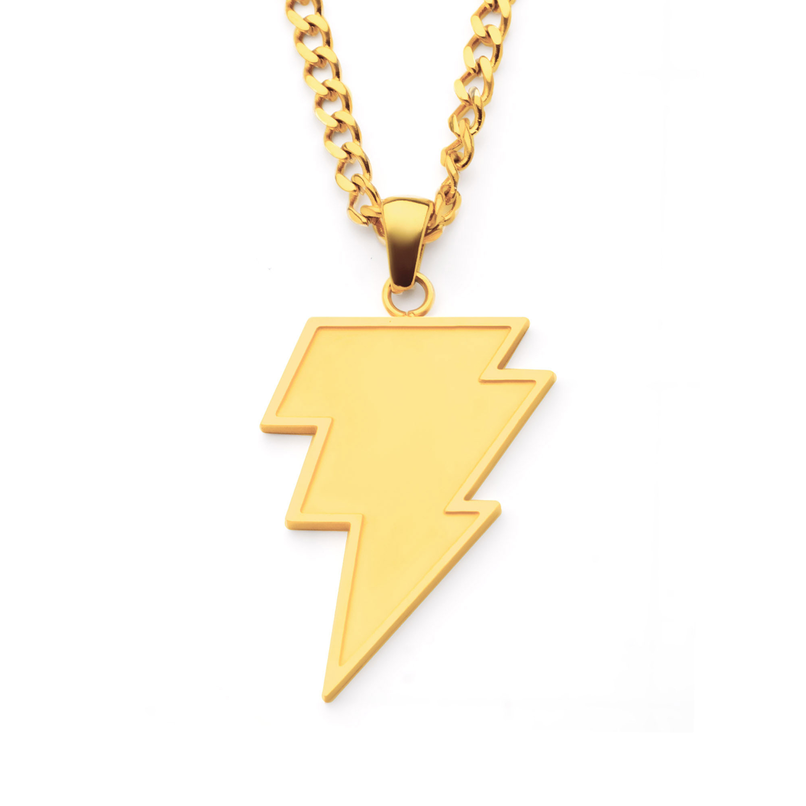 The Official DC Comics BLACK ADAM GOLD PLATED LIGHTNING BOLT PENDANT NECKLACE