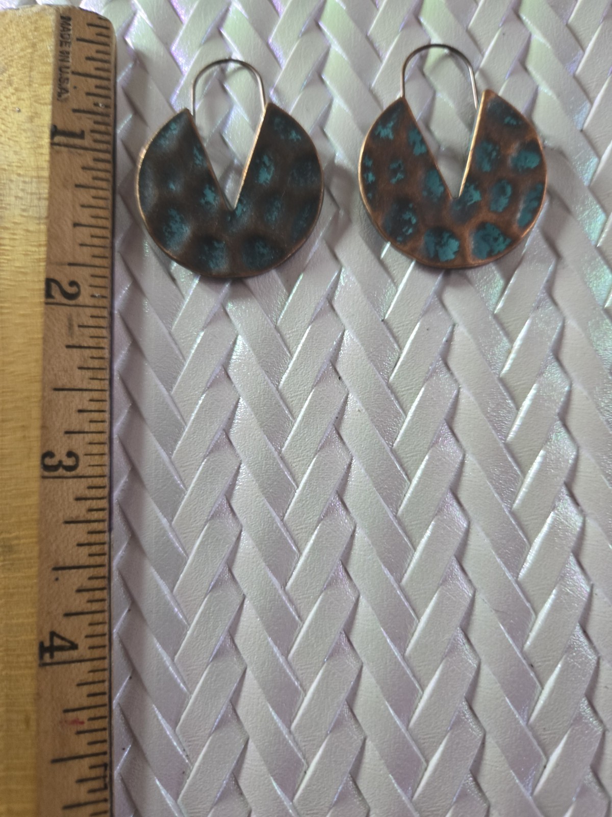 Metal Faux Patina Copper Look Dangle/Drop Hook Earrings