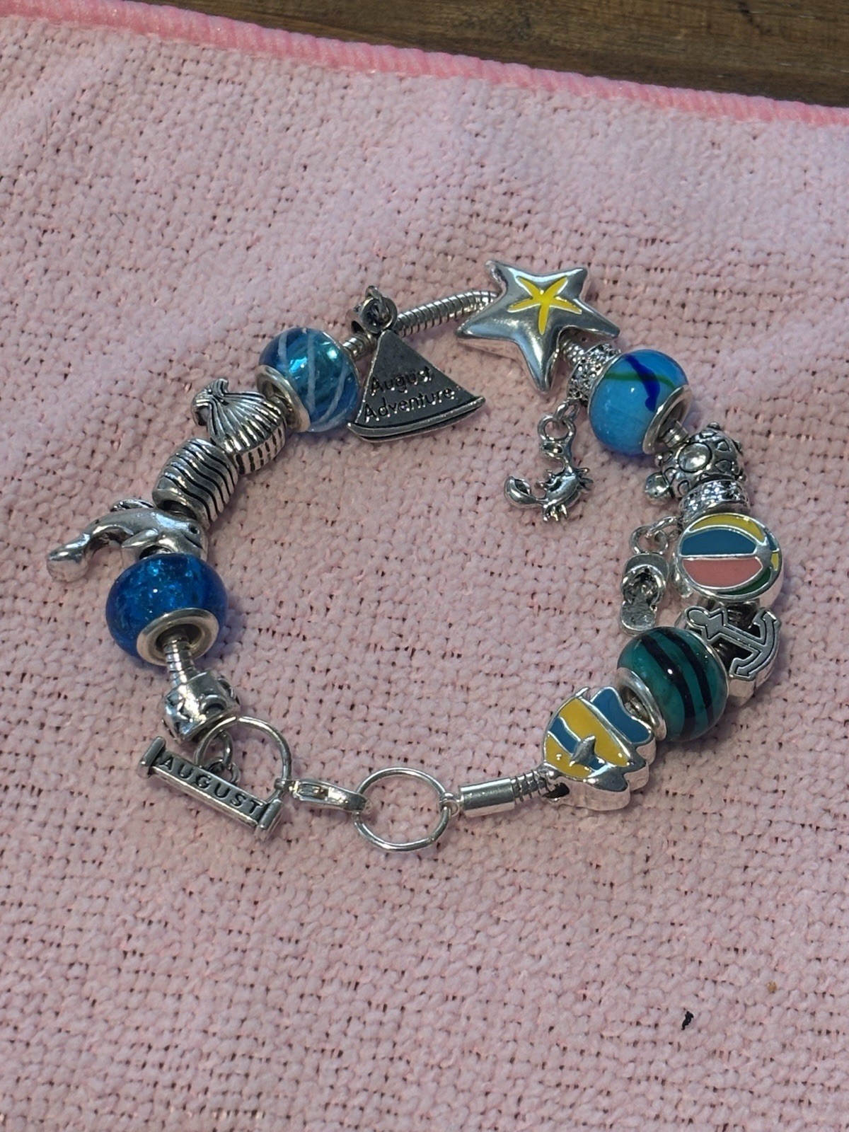 Willabee & Ward Nautical Charm Bracelet – Dolphin Starfish Anchor, 9″, NWOT