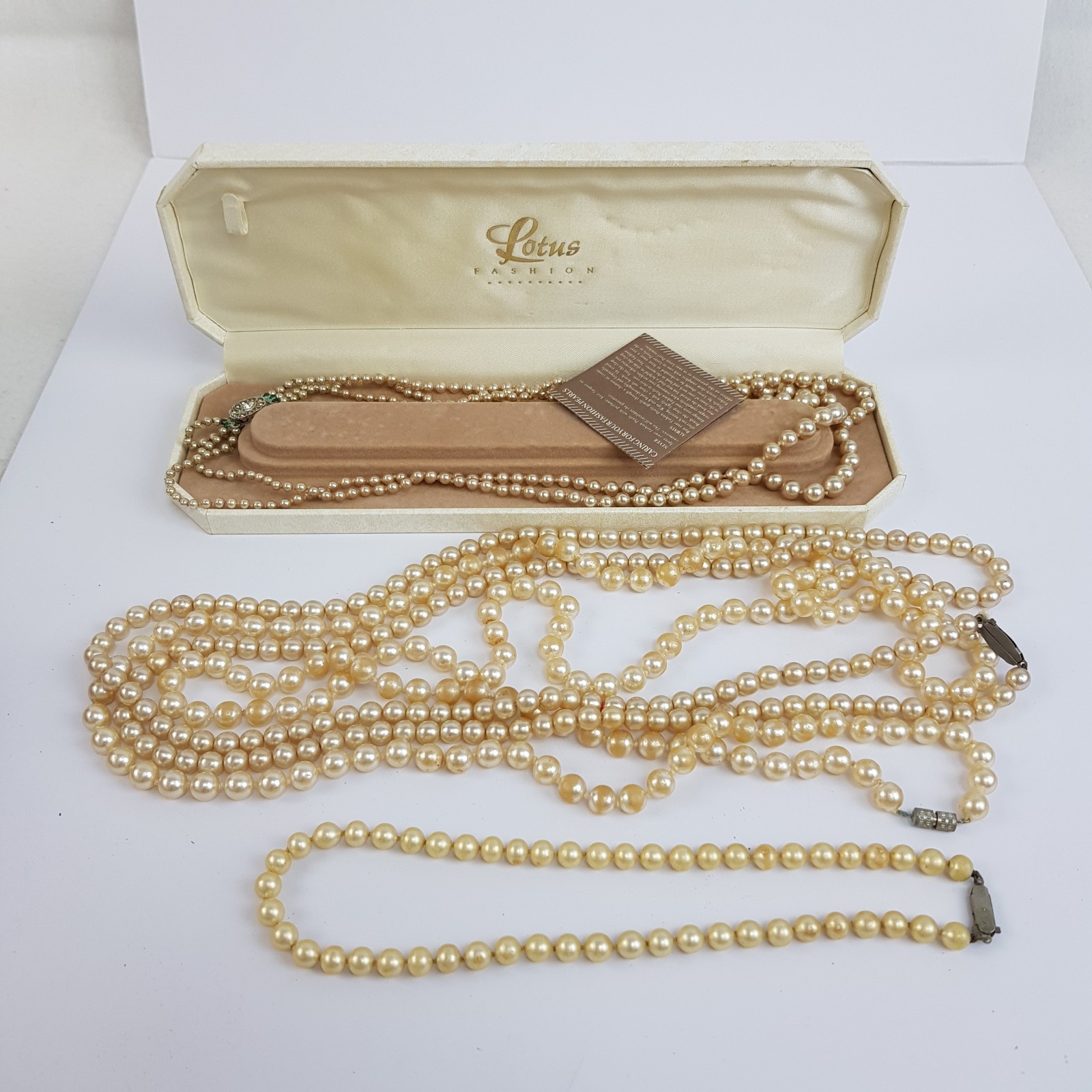 JOB LOT X4 Simulated Pearl Necklaces Various Lengths (See Description)