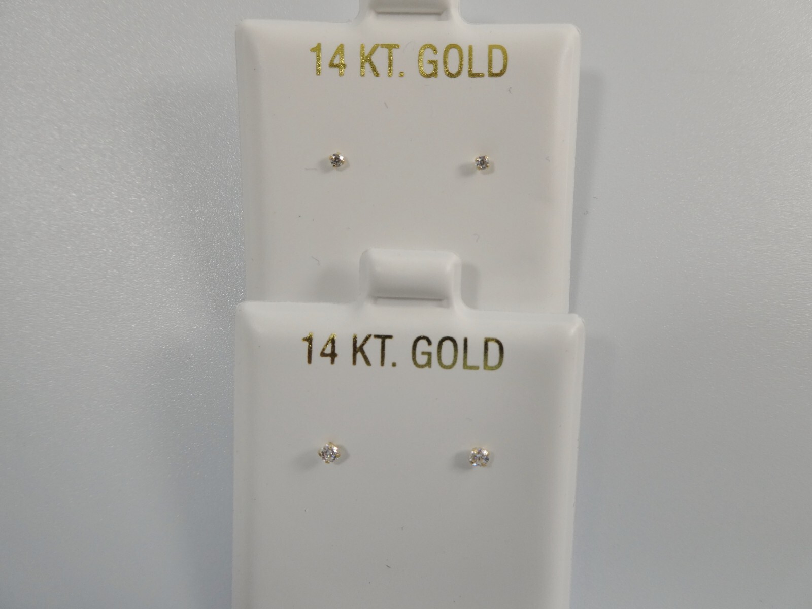 14K REAL SOLID YELLOW GOLD 1.5MM/2MM PAIR NOSE EARRING