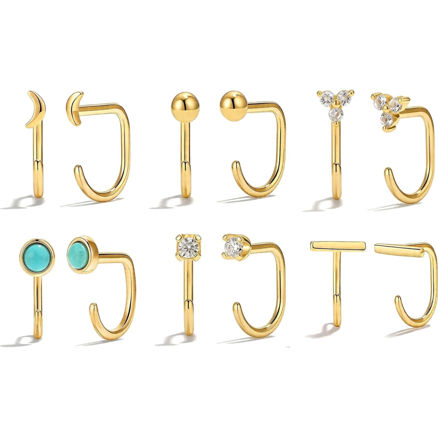 Half Hoop Huggie Earrings for Women Gold Silver Plated Ardant Backless Earrings