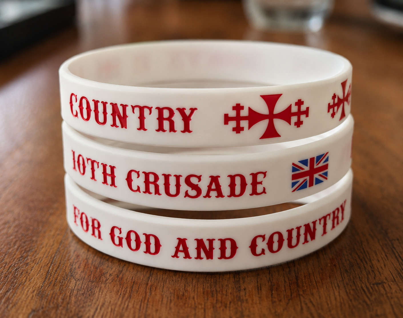 3 X Patriotic FOR GOD AND COUNTRY Bracelet Flag
