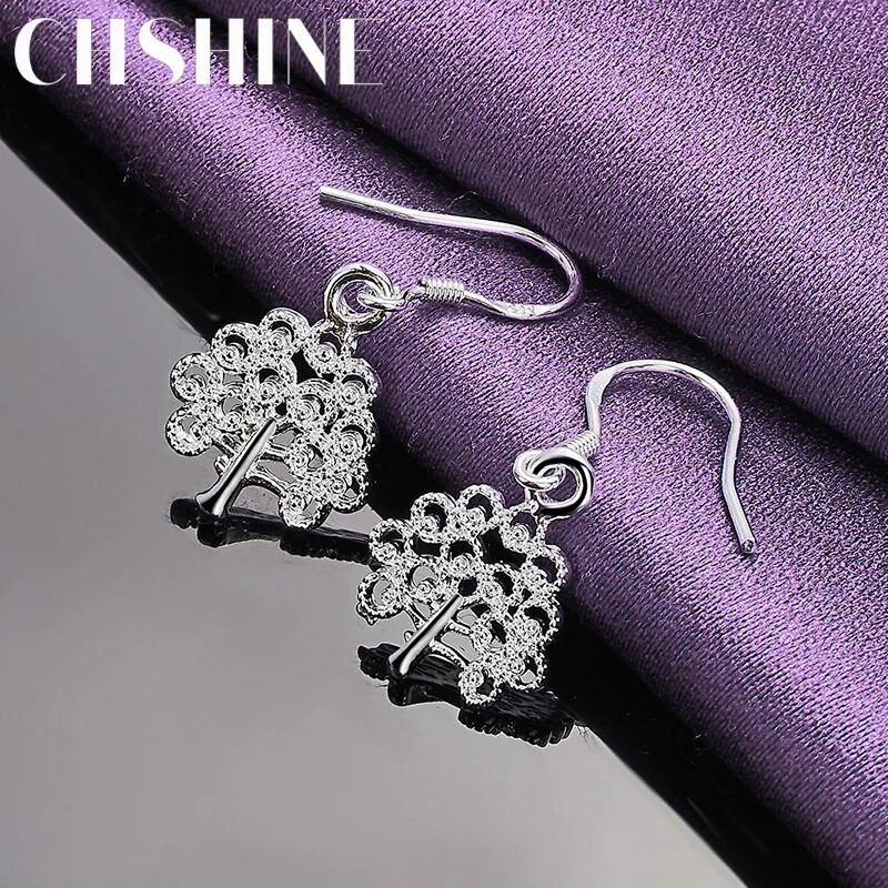 CHSHINE 925 Sterling Silver Tree Earrings For Women Fashion Charm Jewelry