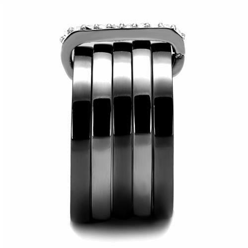 Beatiful Black Ip Top Grade Crystal Cocktail Fashion Ring 5 6 7 8 9 10 Tk2602