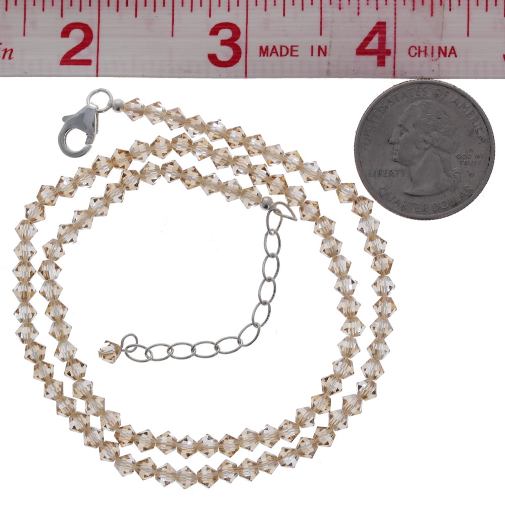 Crystal Golden Shadow, Necklace, Bicone, 4mm, Made with Swarovski Beads