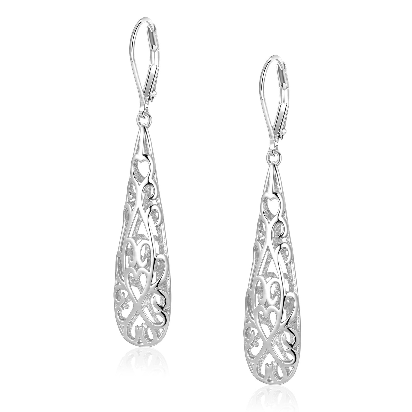 925 Sterling Silver Dangle Earrings for Women, Long Teardrop Dangling