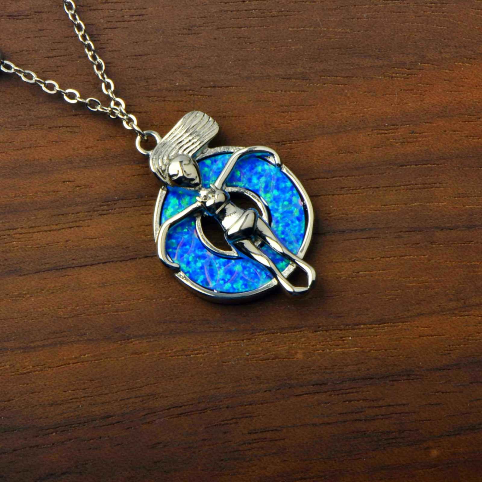 Hawaii Blue Opal Girl Anklet 925 Sterling Sliver Jewelry For Women Girls