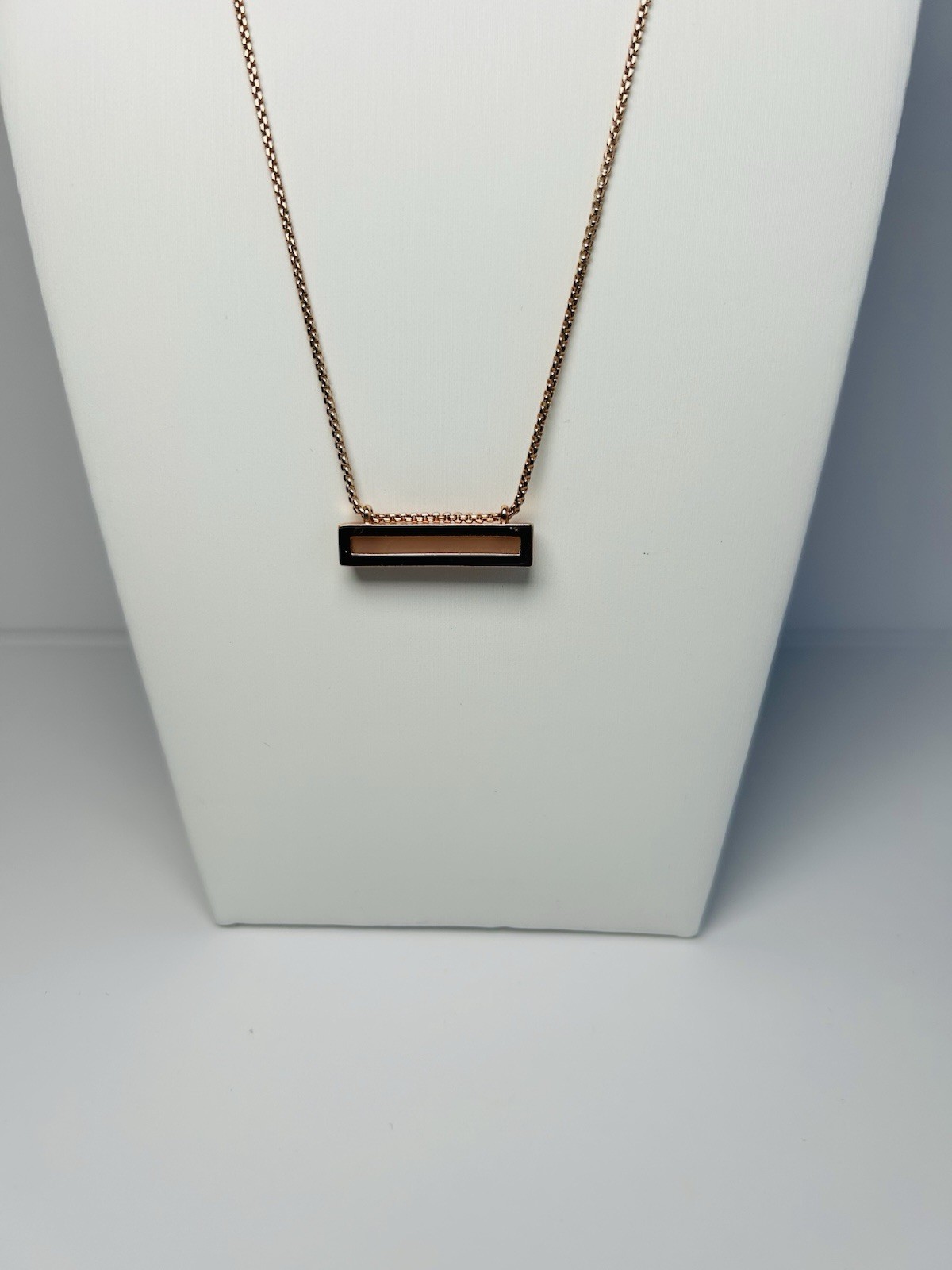 Kendra Scott Leanor Bar Necklace Rose Gold Sand Drusy Quartz Adjustable Delicate