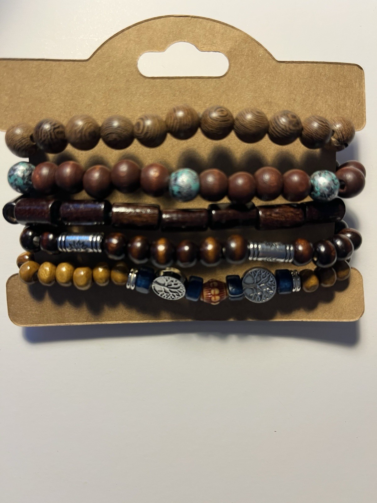 Beaded Necklace w/Pendant plus 5 Braclets