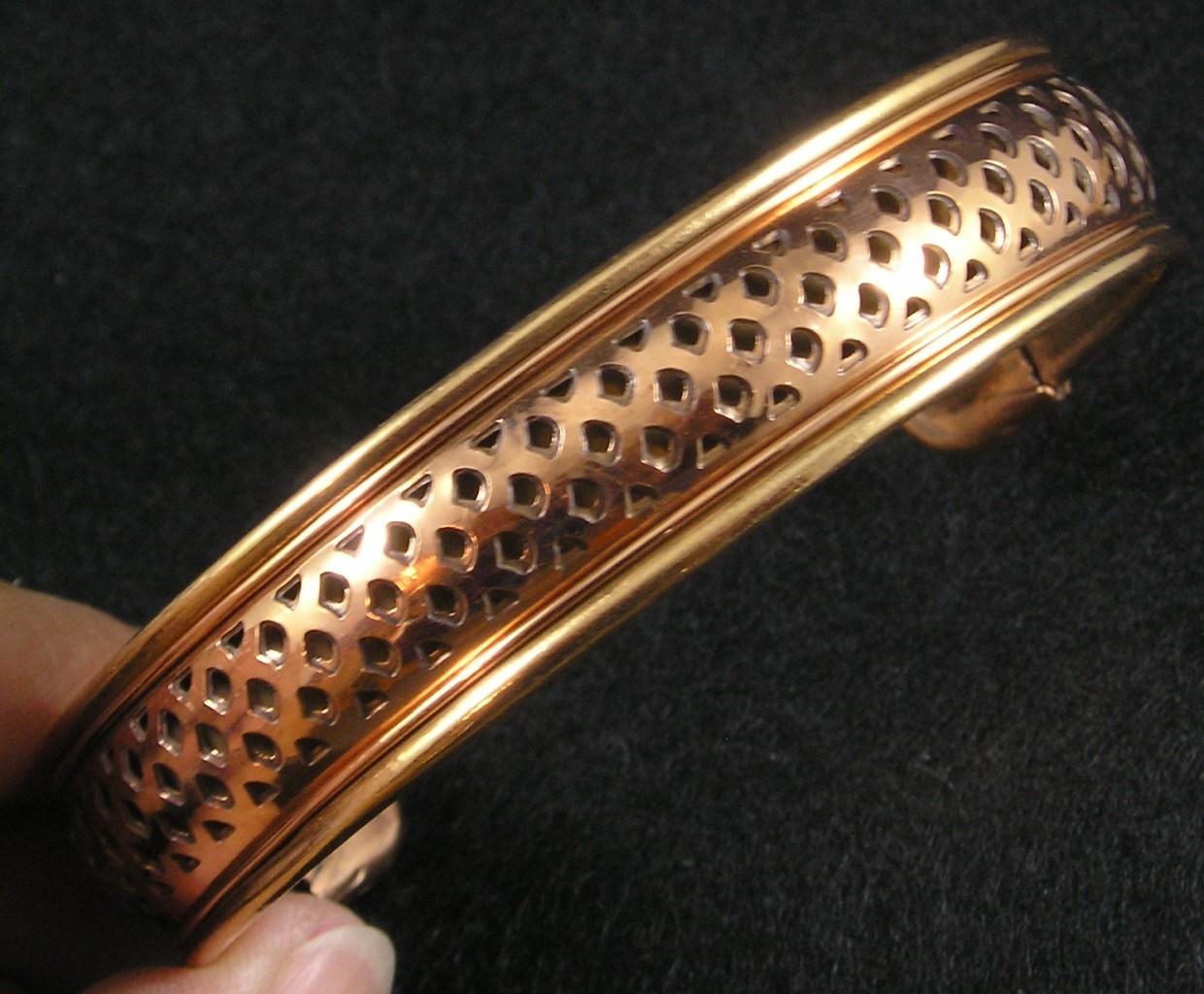 Copper Cuff Cutout Bangle Bracelet Magnetic Magnets 2 3/4″ x 2 1/8″ x 5/8″ Large