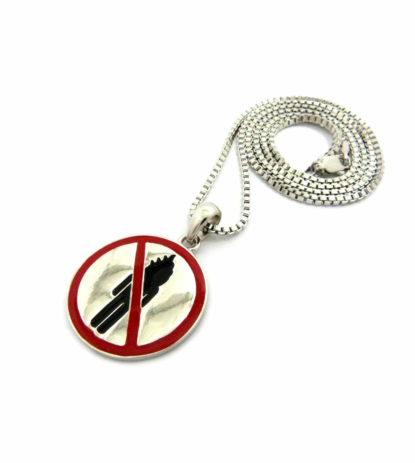 Hip Hop Iced Travis Scott Rodeo Pendant & 2mm 24″ Box Chain Necklace