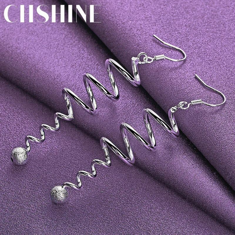 CHSHINE 925 Sterling Silver Spiral Earrings For Women Fashion Charm Jewelry