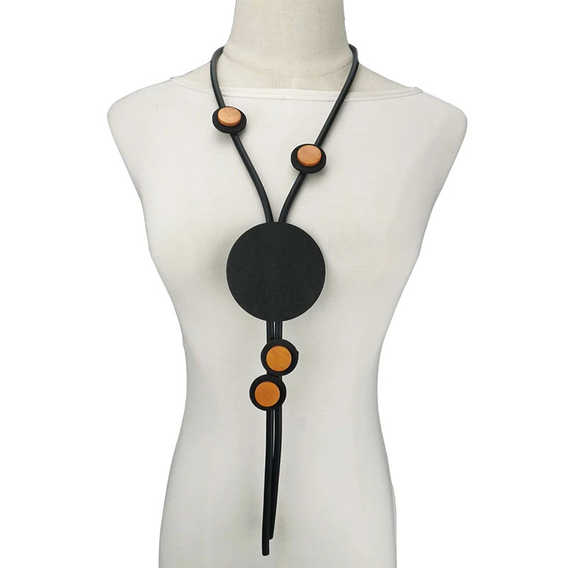 UKEBAY Nuevos collares largos para mujer Joyería de cuentas de madera Collar de