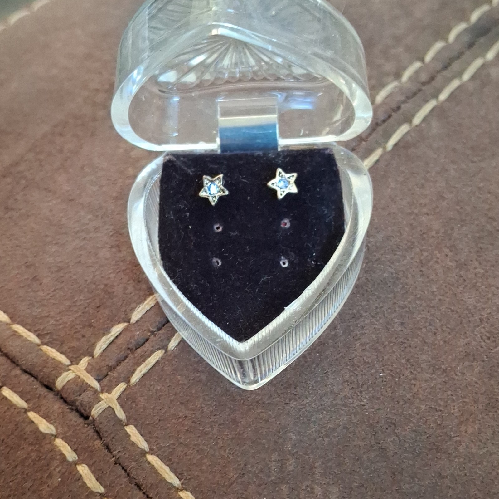 Star Shaped Earrings. Genuine Austrian Crystal Sapphyre