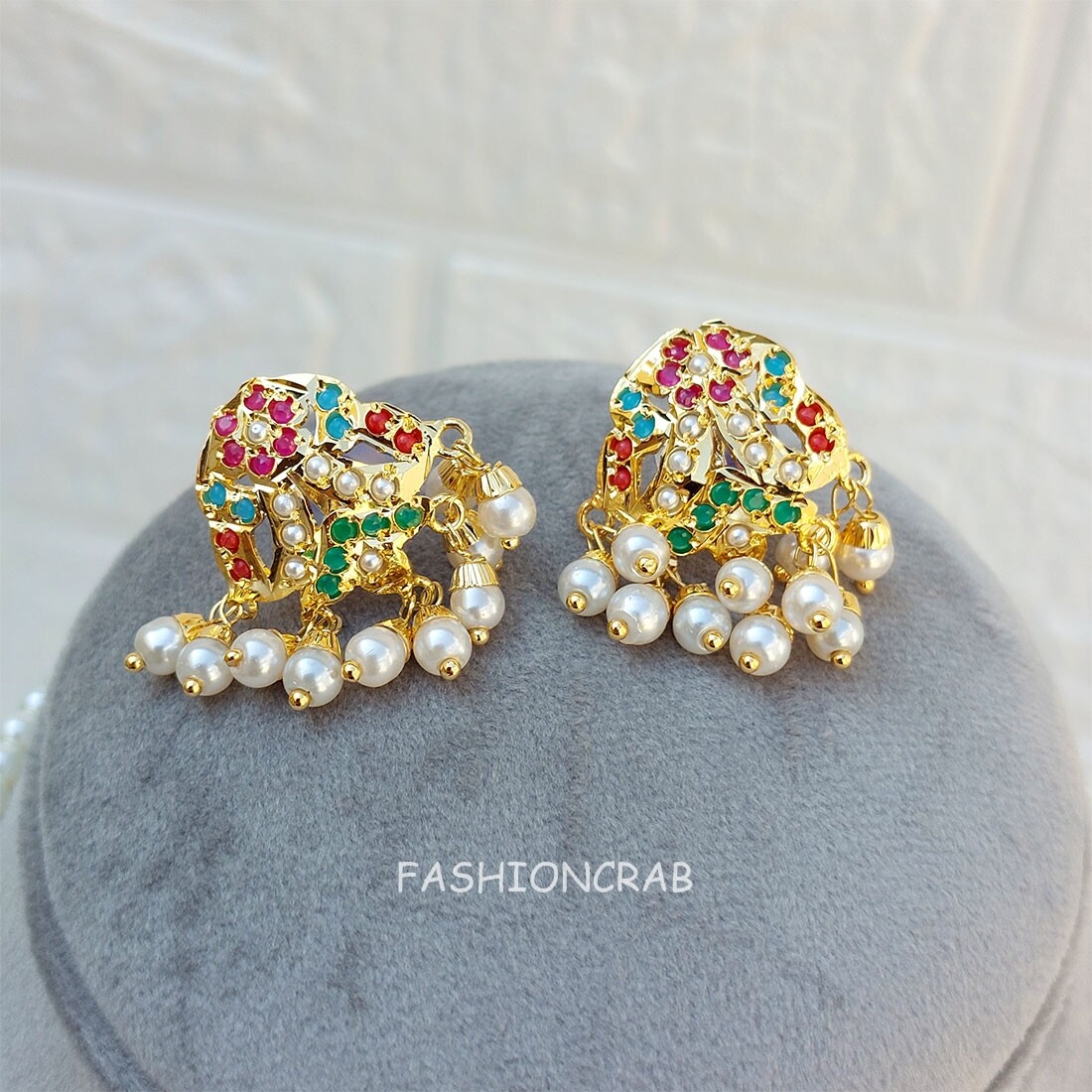 Indian Bollywood Style Simi Jadau Set Multicolor