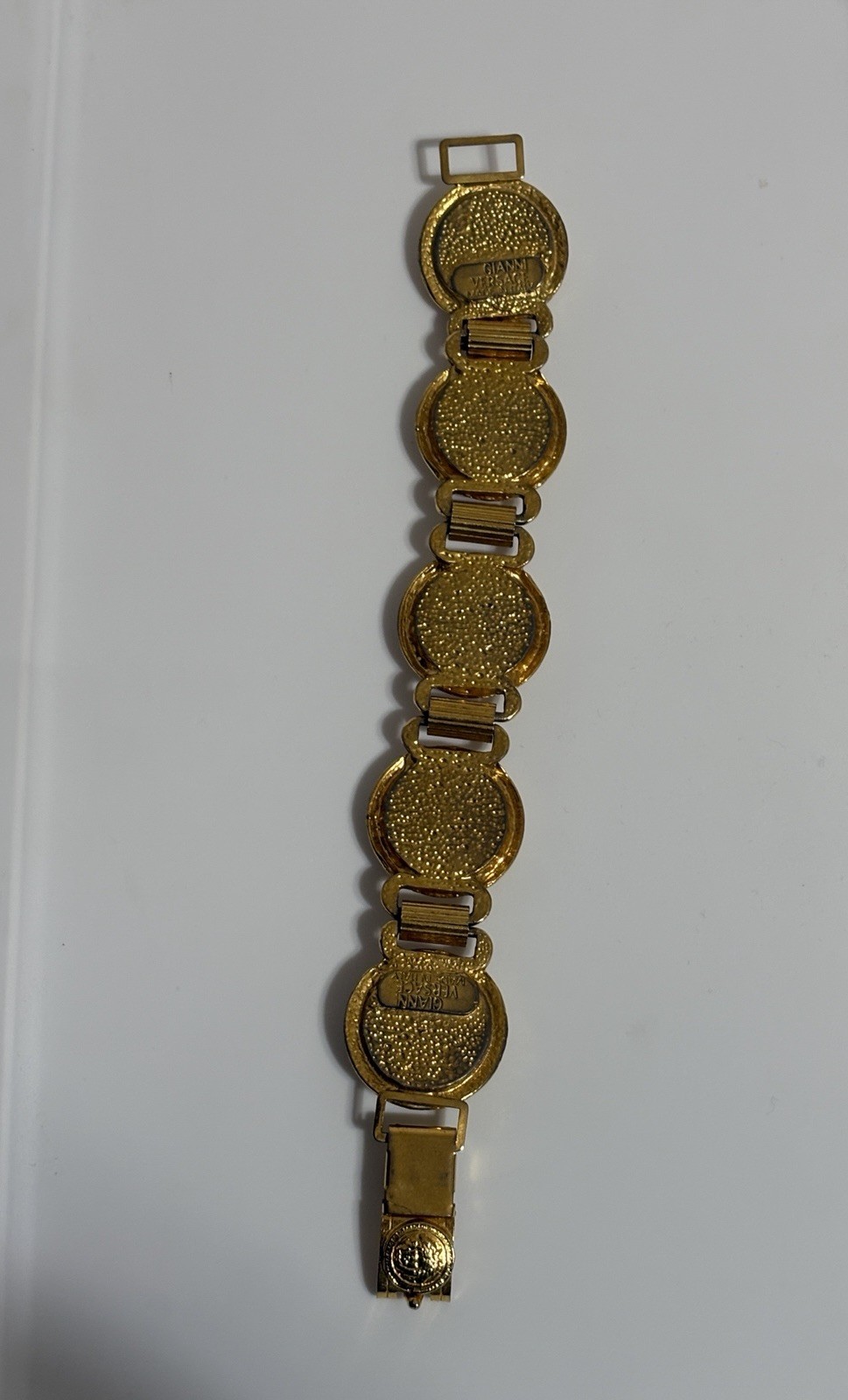 Vtg Gianni Versace Gold Black Medusa Bracelet