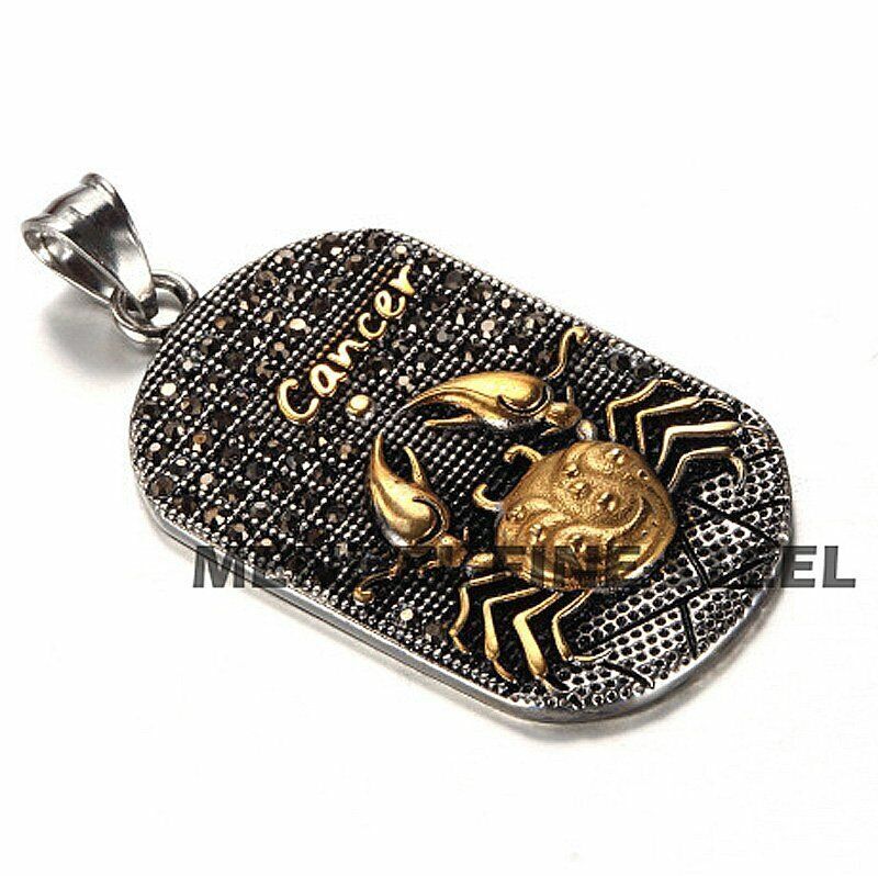 MENDEL Mens Gold Plated Leo Zodiac Sign Constellation Horoscope Pendant Necklace