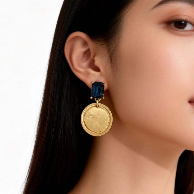 New 33mm Chicos Square Tag Drop Earrings Gift Chic Women Party Vacation Jewelry