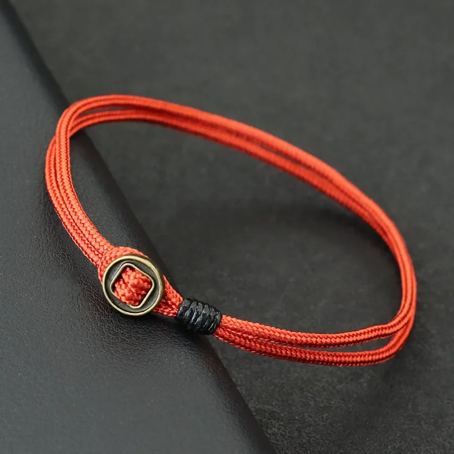 NEW Novel Mens Bracelet With String Handmade Duoble Cord Braslet Easy Hook Wrap!