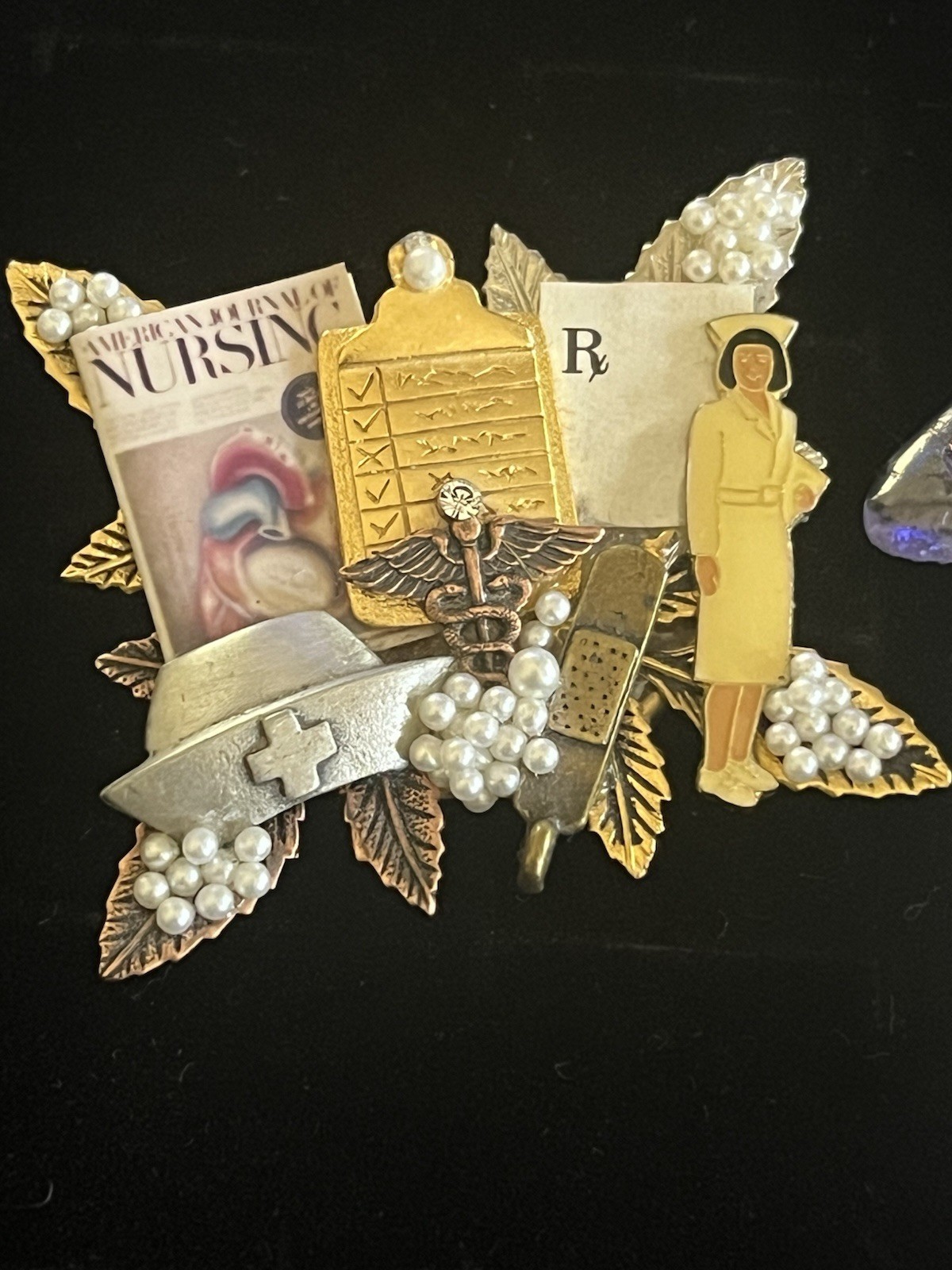 Women’s Nurse Angel Brooch Pin Handmade Artisan Lot of 2