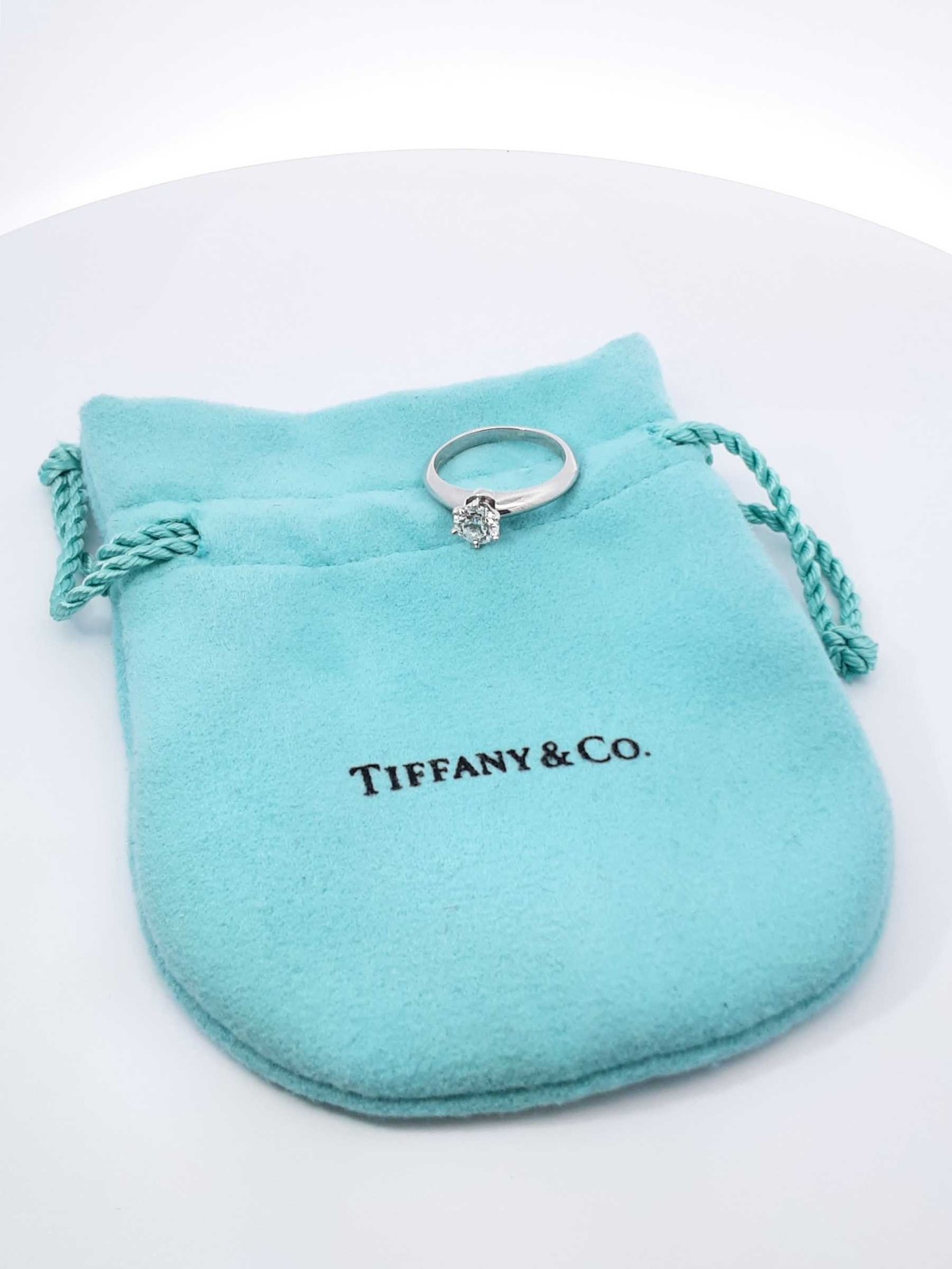 Tiffany & Co 0.48 Ct Diamond & Platinum Solitaire Ring 3.9g Sz 3.75 Fw0226ozxzdu
