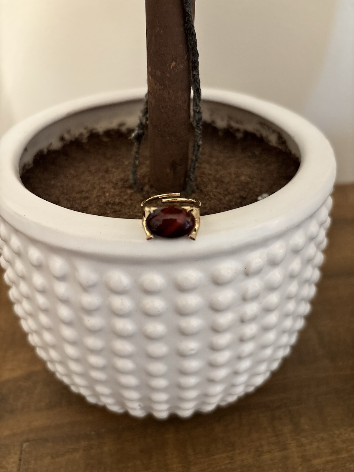 Gold Ring with Deep Brown Stone