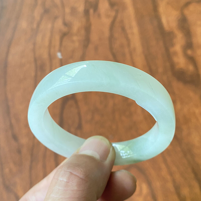 53mm Certified Icy Green Natural Tianshan Mountains Cui Jade Bracelet Bangle 025