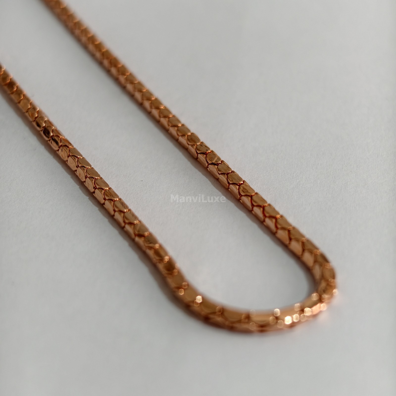 10″ Sleek pure copper 2mm Wheat Chain Artisan Handmade Healing Jewellery