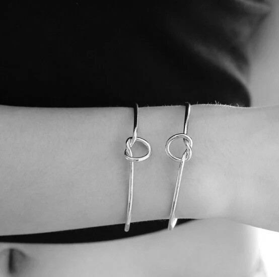 Women’s Fashion Jewelry Love knot Open Metal Bangle Bracelet Rose Gold 69-3