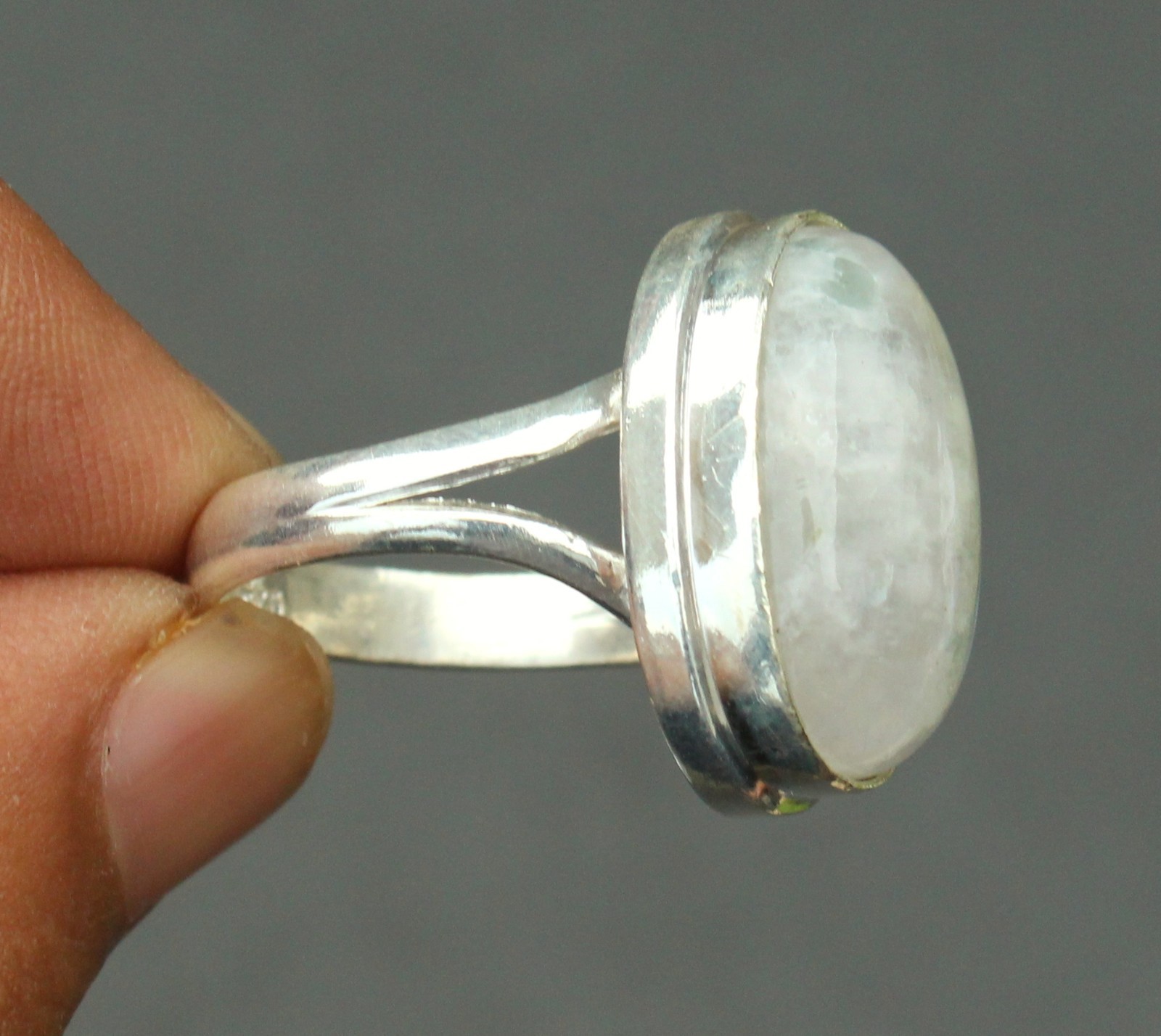 Rainbow Moonsto Gemstone 925 Sterling Silver Ring Handmade Jewelry Ring For Gift