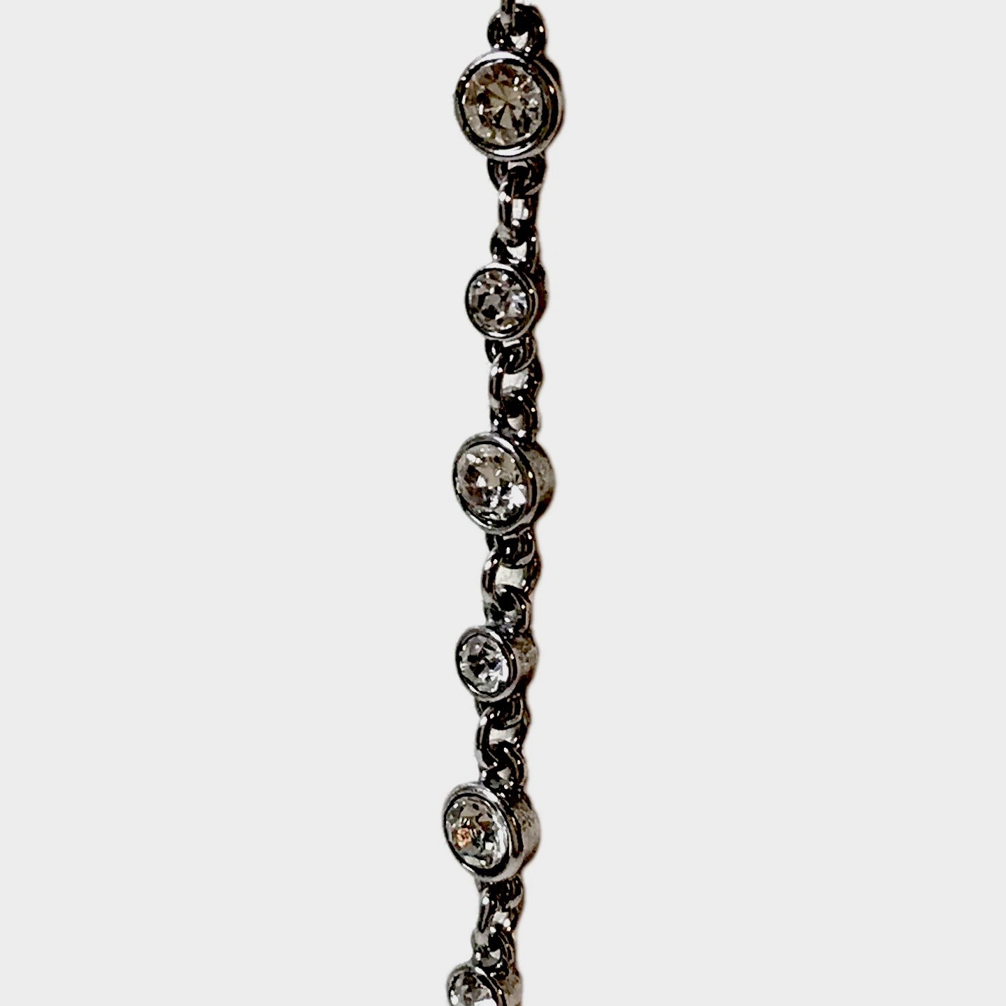 Ann Taylor necklace, 35 in length, clear rhinestones