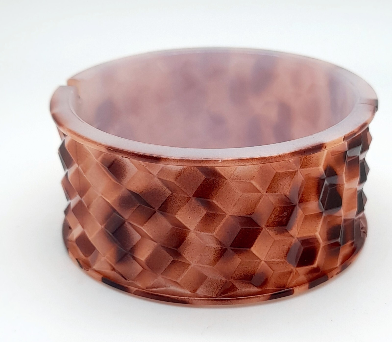 light weight plastic carved round style 1.37″ wide cuff bangle fashion bracelets